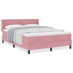 Lit box spring vidaXL avec matelas Rose 140x200 cm Velours