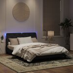 vidaXL Cadre de lit avec lumières LED noir 160x200 cm velours