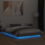 vidaXL Cadre de lit avec lumières LED sonoma gris 135x190 cm