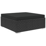 vidaXL Salon de jardin 6 Pièces avec coussins Résine tressée Noir