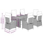 vidaXL Ensemble à manger de jardin et coussins 7 Pièces beige poly rotin