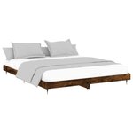 vidaXL Cadre de lit chêne fumé 200x200 cm bois d'ingénierie