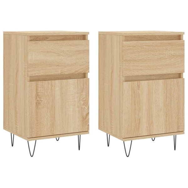 vidaXL Buffets 2 Pièces chêne sonoma 40x35x70 cm bois d'ingénierie