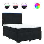 vidaXL Sommier à lattes de lit avec matelas Noir 140x200 cm Velours