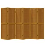 vidaXL Cloison de séparation 6 panneaux marron bois paulownia massif