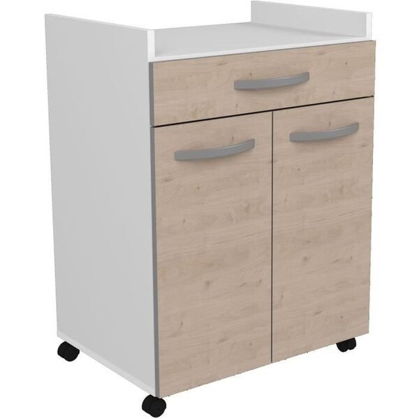 Desserte de 60 cm - 1 Tiroir et 1 Porte - 60 x 44 x 81 cm - Coloris Chêne