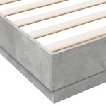 vidaXL Cadre de lit avec lumières LED gris béton 200x200 cm