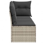 vidaXL Canapé de jardin et coussins 3 places gris clair résine tressée