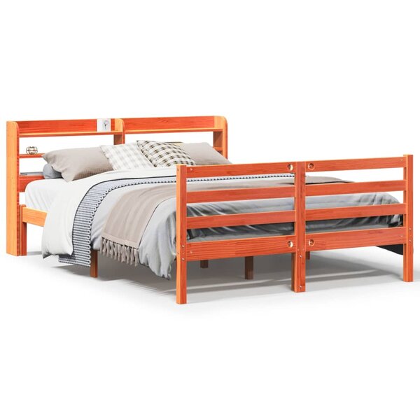 vidaXL Cadre de lit sans matelas cire marron 160x200cm bois pin massif