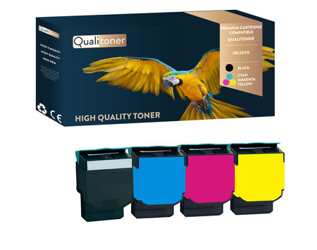 Qualitoner toner x4 78c20y0 noir + cyan + magenta + jaune compatible pour lexmark