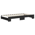 vidaXL Lit de jour avec gigogne et tiroirs noir 100x200 cm tissu