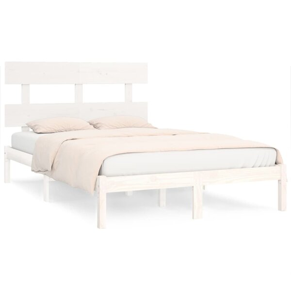 vidaXL Cadre de lit Blanc Bois massif 200x200 cm