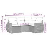 vidaXL Salon de jardin avec coussins 4 Pièces beige résine tressée