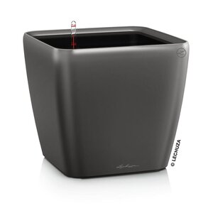 LECHUZA Jardinière de table QUADRO LS 21 ALL-IN-ONE Charbon métallique