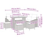 Ensemble de canapé de jardin 9 pièces avec coussins beige poly rotin acacia