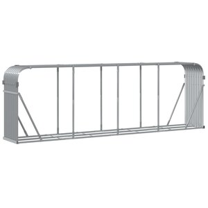 vidaXL Porte-bûches gris clair 300x45x100 cm acier galvanisé