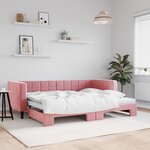 vidaXL Lit de jour avec lit gigogne rose 80x200 cm velours