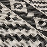 vidaXL Tapis à tissage plat d'extérieur 100x200 cm Rayures noires