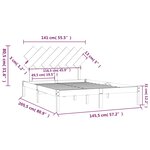 vidaXL Cadre de lit Blanc 140x200 cm Bois massif