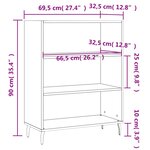 vidaXL Armoire à étagères gris béton 69 5x32 5x90 cm bois d'ingénierie