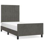 vidaXL Cadre de lit avec tête de lit Gris foncé 80x200 cm Velours