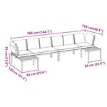 vidaXL Salon de jardin 4 Pièces avec coussins noir aluminium