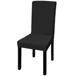 vidaXL Housses extensibles de chaise 6 Pièces Noir