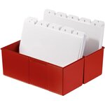 Boîte à fiches A5 paysage plastique rouge HAN