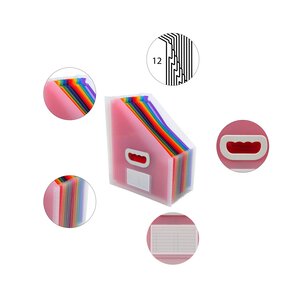 Trieur Porte-revues à 12 compartiments Polypro Crystal x 4 EXACOMPTA