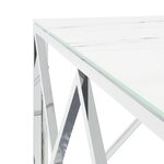 vidaXL Table basse argenté 80x80x40 cm acier inoxydable et verre