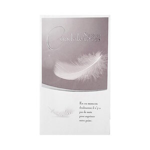 Carte De Voeux - Condoléances - Sincères Condoléances - Plume