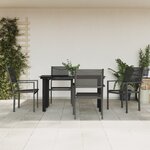 vidaXL Ensemble à manger de jardin 5 Pièces noir textilène et acier