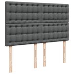 vidaXL Sommier à lattes de lit avec matelas Gris foncé 140x190cm Tissu