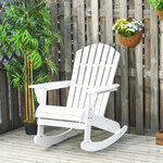 Fauteuil de jardin Adirondack à bascule rocking chair style néo-rétro assise dossier ergonomique bois sapin traité peint blanc