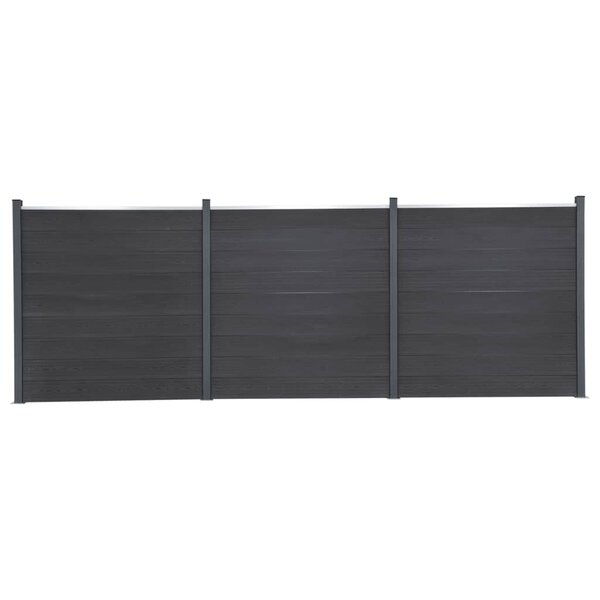 vidaXL Ensemble de panneaux de clôture gris 526x186 cm WPC