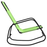 vidaXL Chaise longue à bascule Vert Acier et textilène