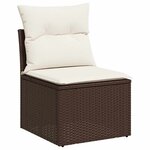 vidaXL Salon de jardin avec coussins 6 Pièces marron résine tressée