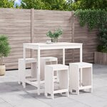 vidaXL Ensemble de bar de jardin 5 Pièces blanc bois massif de pin