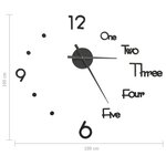 vidaXL Horloge murale 3D Design moderne Noir 100 cm XXL