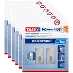 Set de 2 Crochets Powerstrips Auto-Adhésifs Waterproof Carré Small x 6 TESA