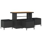Ensemble de canapés de jardin de 14 pièces avec coussins noir poly rotin acacia