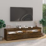 vidaXL Meubles TV avec lumières LED 2 Pièces Chêne fumé 75x35x40 cm