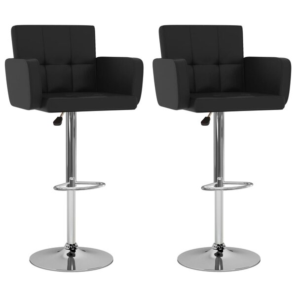 vidaXL Tabourets de bar lot de 2 noir similicuir