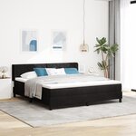 Lit Box Spring vidaXL avec Matelas Noir 180x200 cm Velours