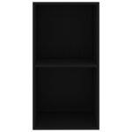 Vidaxl bibliothèque à 2 niveaux noir 40x30x76 5 cm aggloméré
