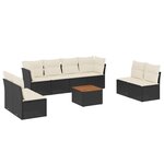 vidaXL Salon de jardin 9 Pièces avec coussins noir résine tressée