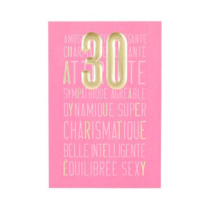 Carte Anniversaire - 30 ans Sympathique Agréalble Dynamique...
