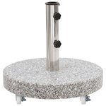 vidaXL Socle de parasol Granite 30 kg Rond Gris