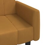 vidaXL Canapé-lit à 2 places marron velours
