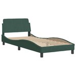vidaXL Cadre de lit avec tête de lit Vert foncé 90x190 cm Velours